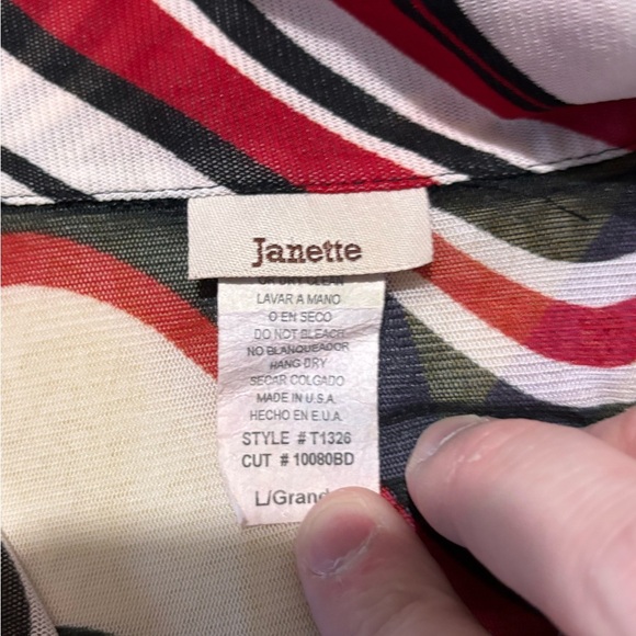 Vintage Janette Black and White Short Sleeve Fitted Button Down - Picture 5 of 7